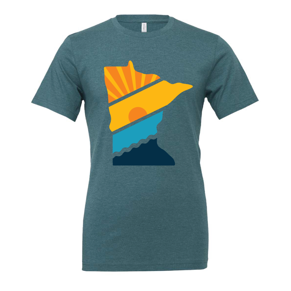 Minnesota Sunrise T-Shirt - Heather Deep Teal