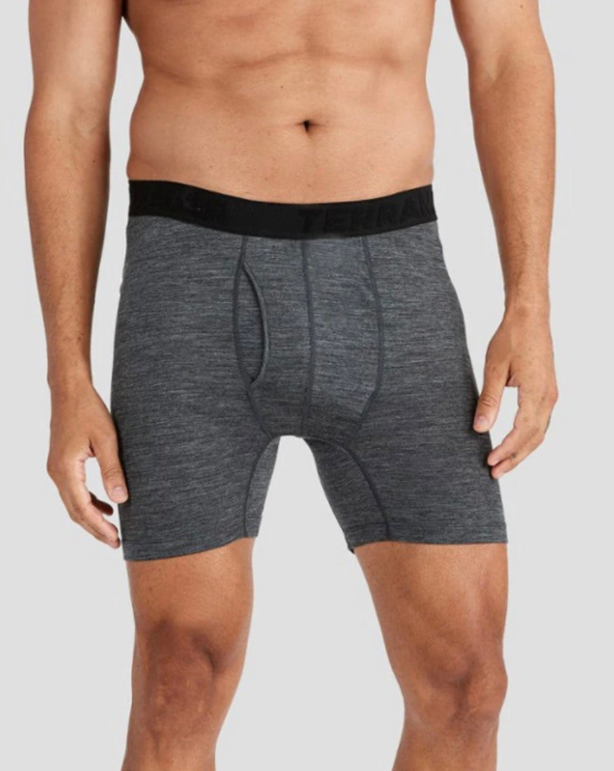 Terramar M 1.0 All-Season Merino Boxer Dark Grey Heather Lg