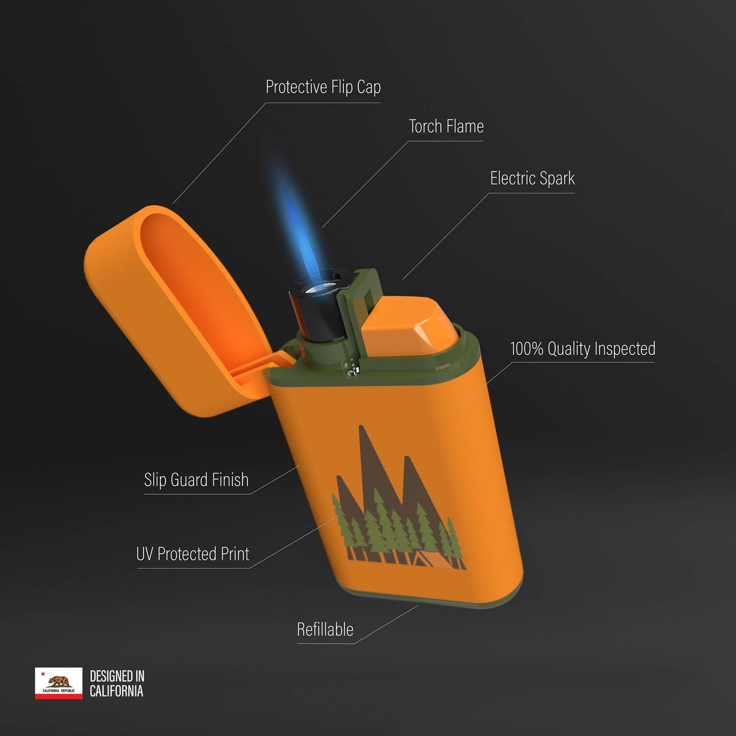 MK Lighter Outdoor Series, Camper Set, Torch Flame Lighter