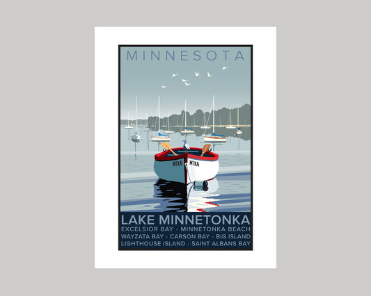 Lake Minnetonka Rowboat || Minnesota Landmark Art Print