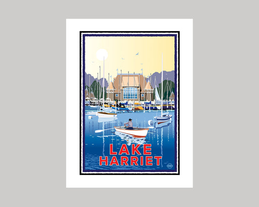 Lake Harriet Sailboats at the Pavilion || Minnesota Landmark Art Print