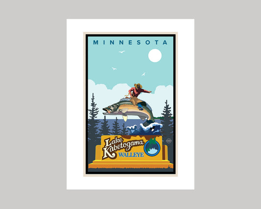 Lake Kabetogama Rodeo Cowboy || Minnesota Landmark Art Print