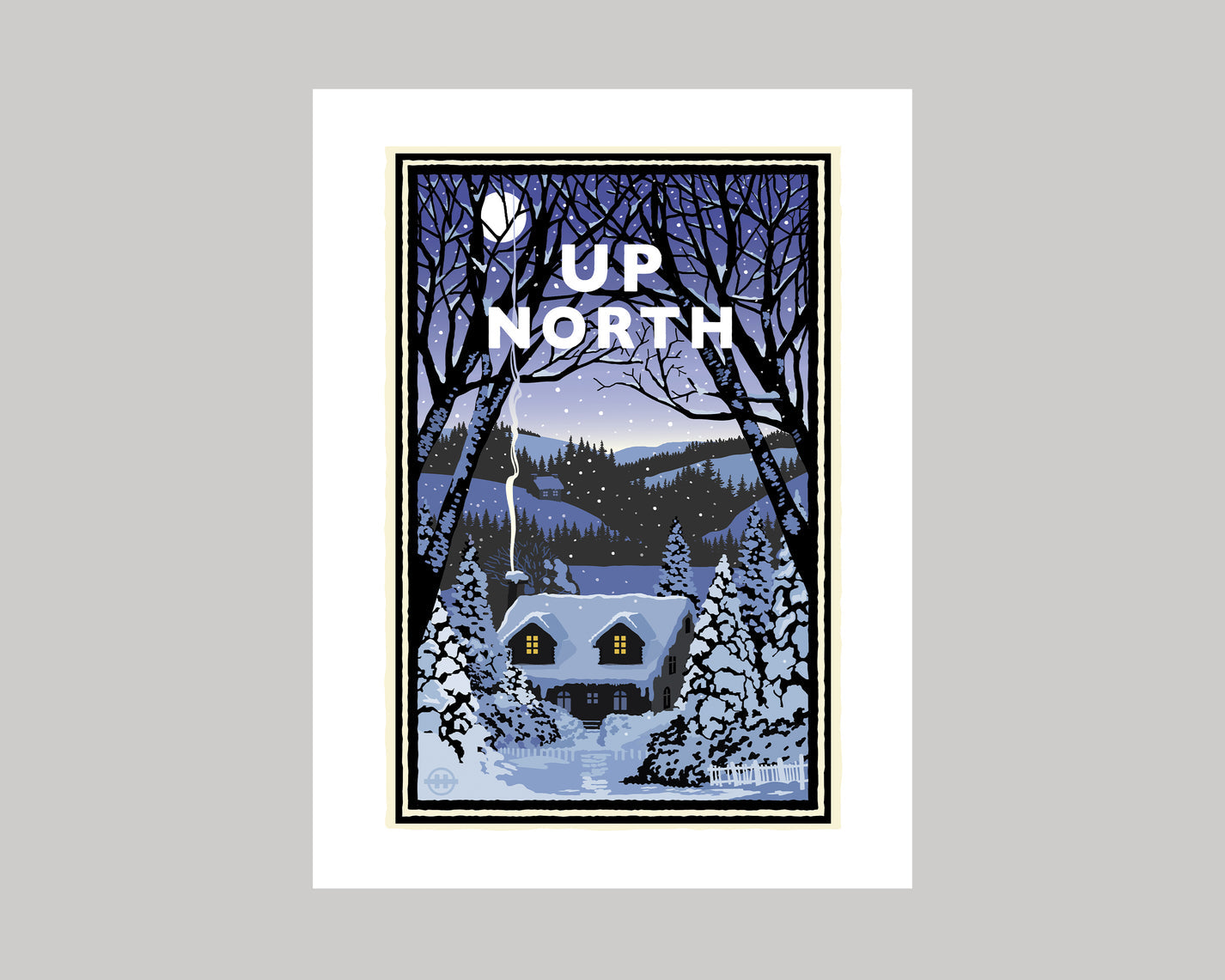 Up North Winter Cabin || Minnesota Landmark Art Print