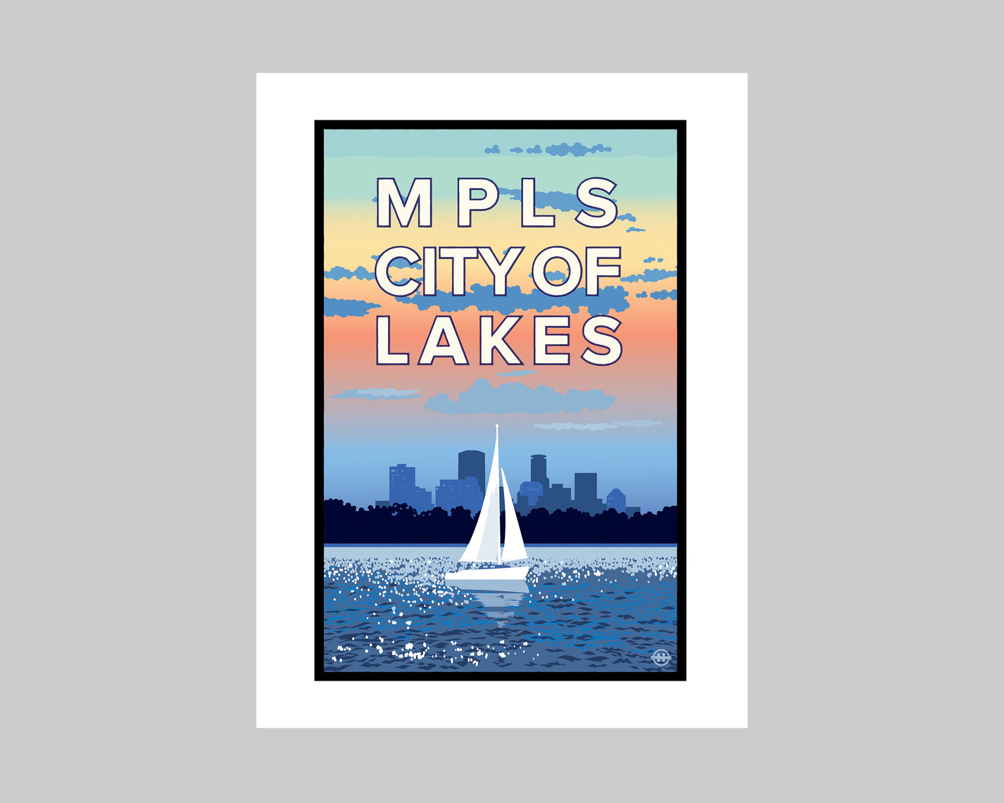 Minneapolis City of Lakes Sail || Minnesota Landmark Art Print