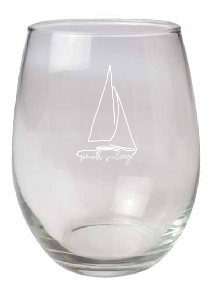 Smooth Sailing Stemless Wine Glass || Minnesota Made Gifts