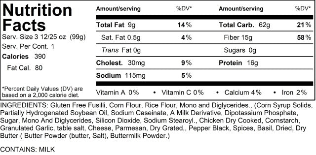 Chicken Alfredo GF, 2 Servings