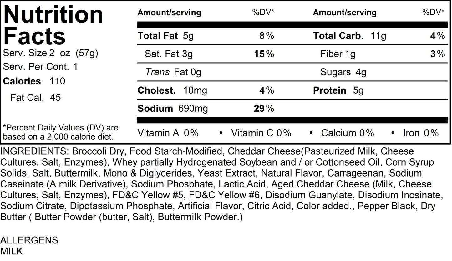 Camp Broccoli Cheese V GF, 1 Serving