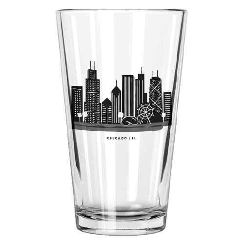 Chicago Skyline Pint Glass - Northern Glasses Pint Glass
