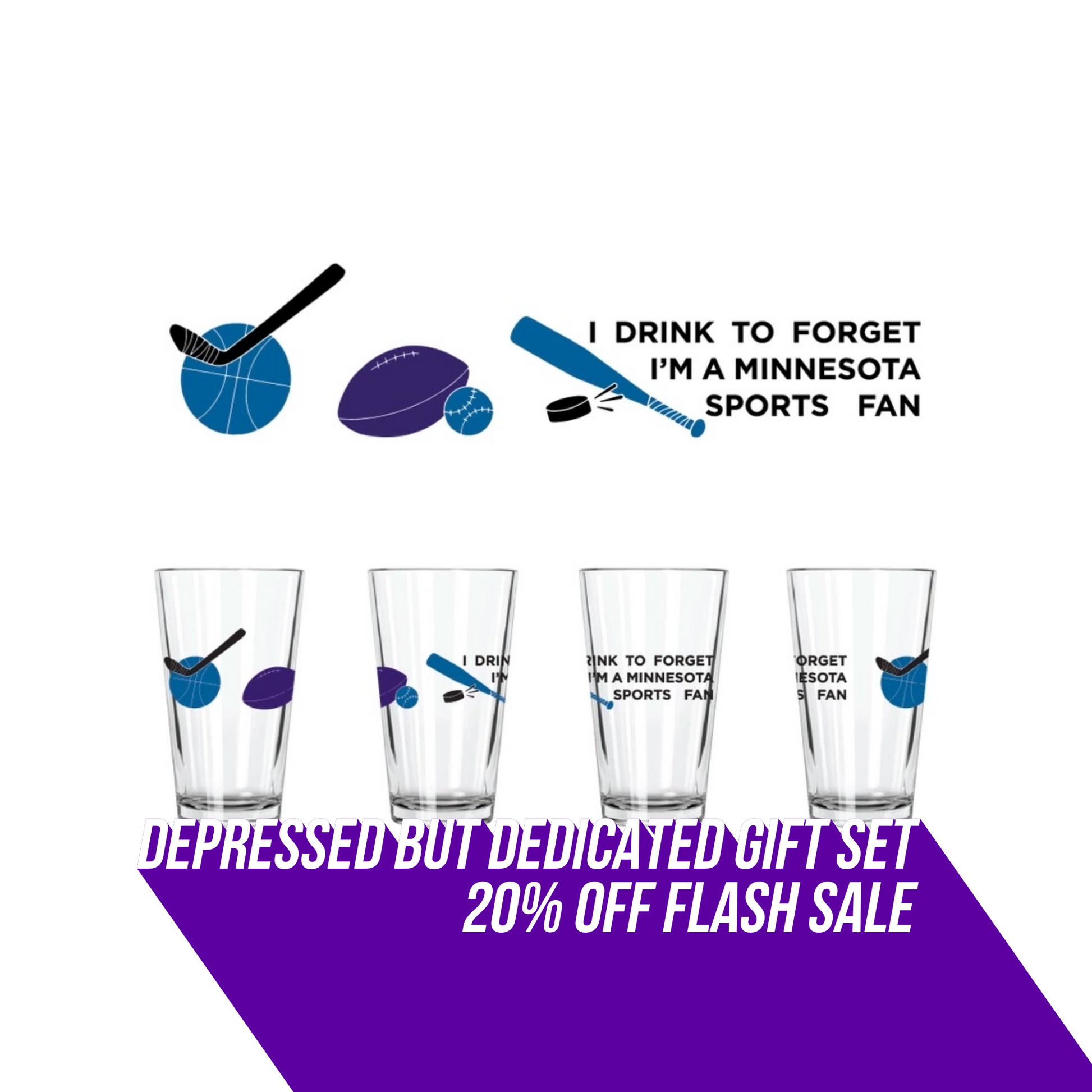 Depressed But Dedicated MN Sports Fan Gift Set || Minnesota Made Gifts