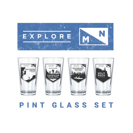 Explore Minnesota Pint Glass Set - Northern Glasses Pint Glass