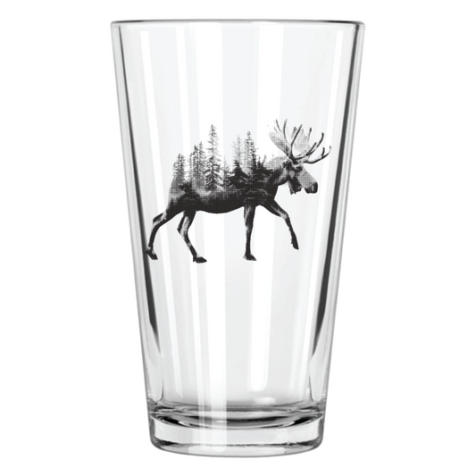 Moose Treeline Pint Glass || Minnesota Made Gifts