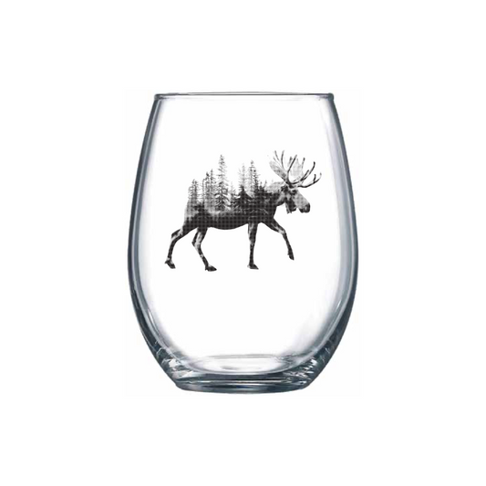 Moose Treeline Stemless Wine Glass || Minnesota Made Gifts