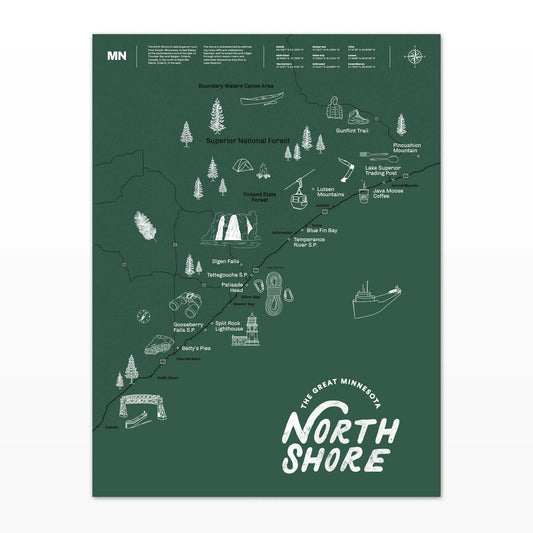 The Great Minnesota North Shore Map (18" x 24") || Minnesota Made Gifts